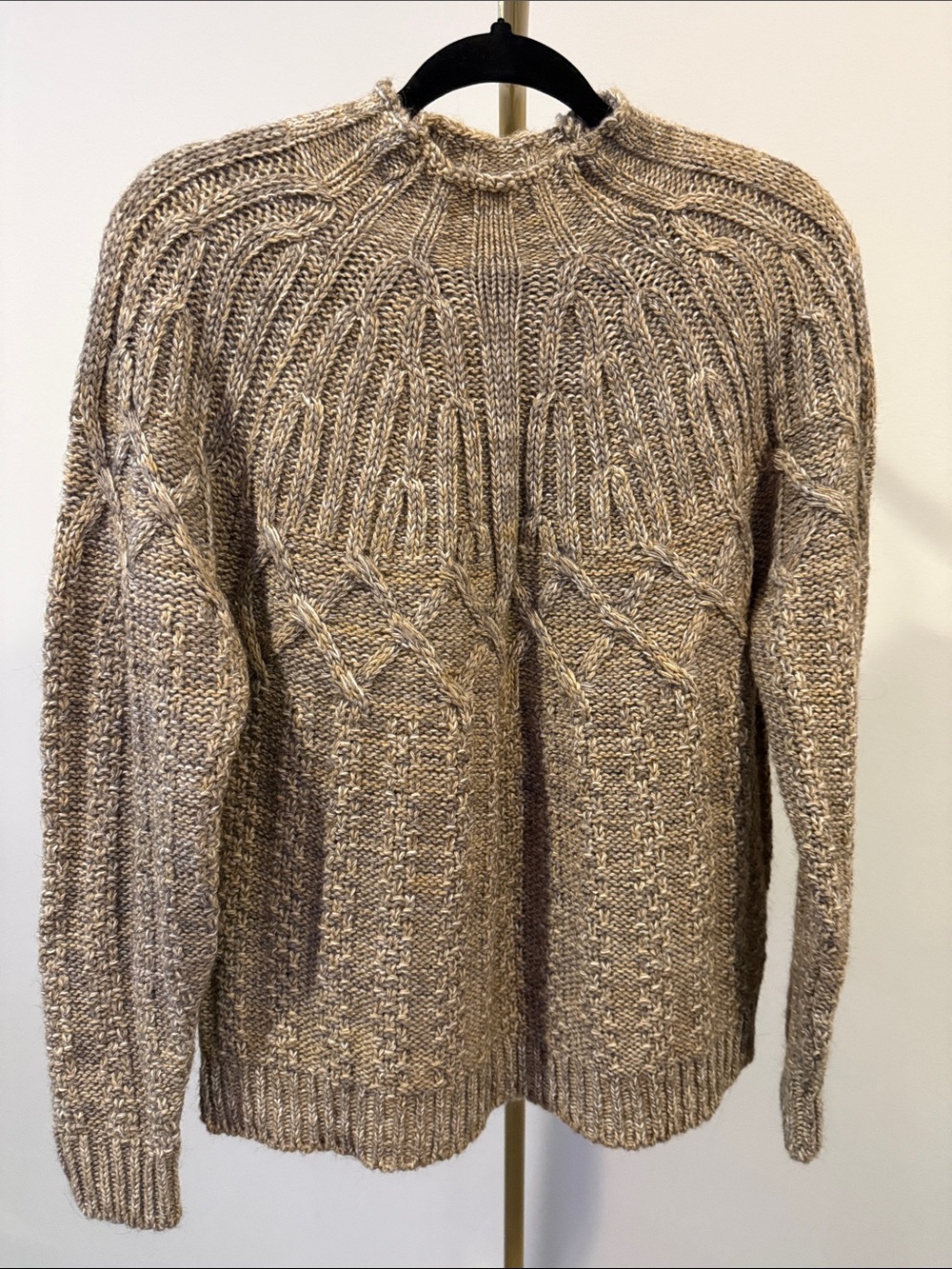 Elsamanda Made in Italy Cable Knit Sweater Large Chunky Neutral NWOT